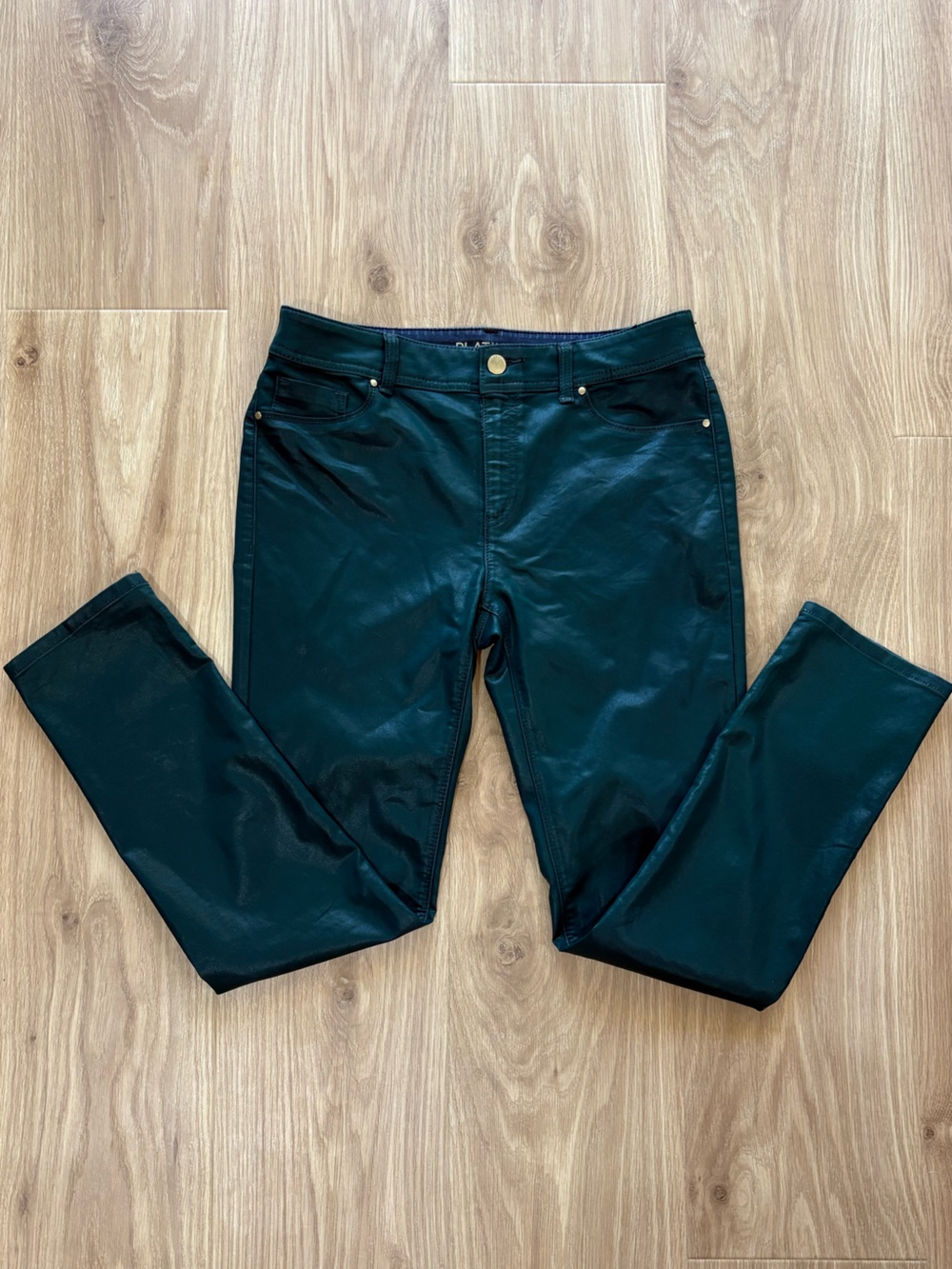 Chico’s Faux Leather Green Pants Skinny Size 1